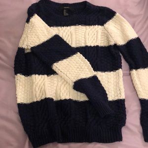 Navy and white Forever 21 cozy sweater S